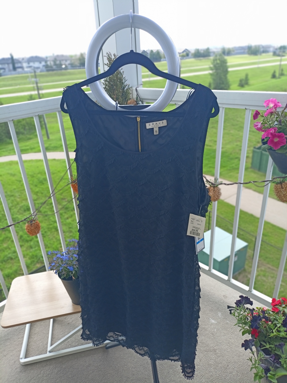 Chaus Navy Lace Sleeveless Shift Dress